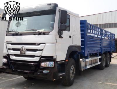 China 10 Wheeler 371HP Used Howo Trucks , 20 Ton 30 Ton Fence Cargo Truck for sale