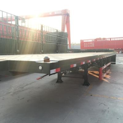 China 40 Ton Used Flatbed Semi Trailer For 40 Foot Shipping Container for sale