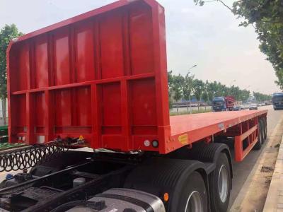 China Container Transport Used Flatbed Semi Trailer , 20 40 Foot Flatbed Semi Trailer for sale