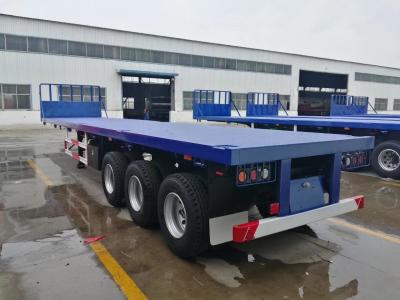 China 40 Feet 60 Ton Used Tri Axle Flatbed Semi Trailers For Sale for sale