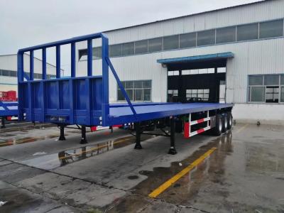 China Steel Second Hand Flatbed Trailers 40 Feet 3 Axle 40 Ton for sale