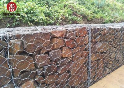 China Hexagonal Woven Mesh  2.2mm Gabion Wall Baskets River Bank Protection for sale