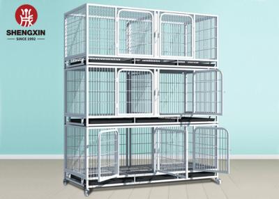Chine 3 cages en acier de fil de porte du chenil 6 de chien d'ODM d'étage grandes pour des chiens à vendre
