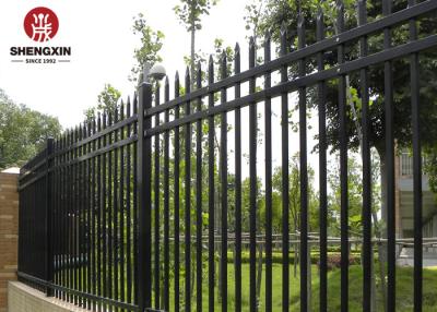 China Heat Treated 159DPN Steel Palisade Fencing Powder Coated Black 3 Rail for sale