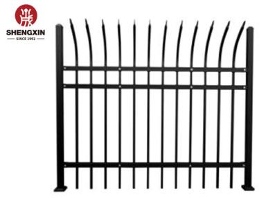 China Powder Coated Black Rust Proof Steel Fence Panel Wrought Iron Spears Metal for sale