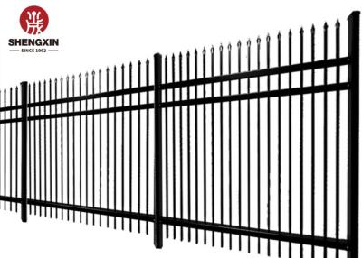 China 1.8m X 2.4m Steel Fence Panel Black Coated Security Ornamental Tuber Pipe for sale