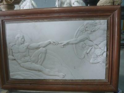 China white marble carved panel by hand for sale