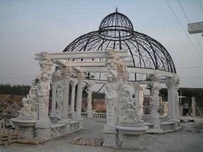 China Outdoor Garden Deco stone carving marble gazebo, china marble sculpture supplier for sale