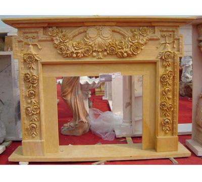 China Beige marble fireplace mantel for sale