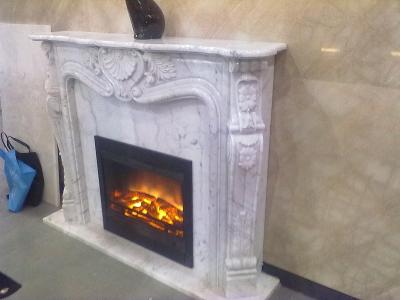 China White marble fireplace mantel for sale