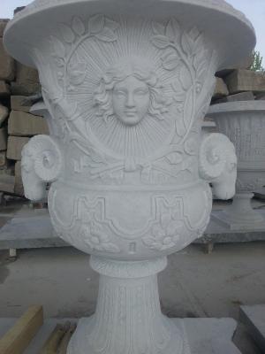 China White Marble Flowerpot for building for sale