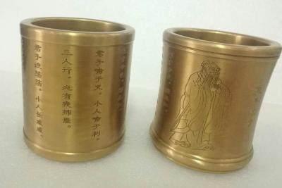 China Confucius pencil vase ,bronze art craft gift ,Height:10cm for sale