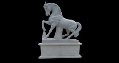 China Life size outdoor garden marble horse statue,stone horse sculptures for park for sale