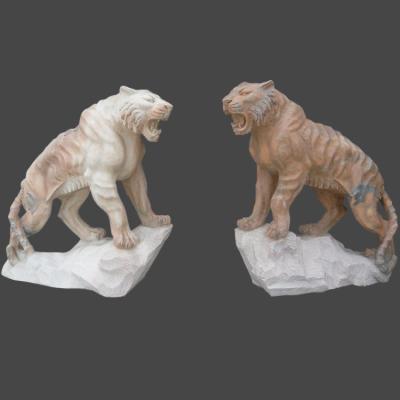China Outdoor stone carving garden marble tiger sculpture, china stone sculpture supplier for sale
