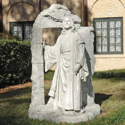 China Jesus walking out tombstone marble jesus Christian statue,China stone carving Sculpture supplier for sale
