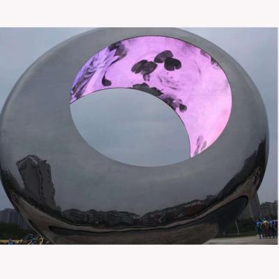 China Outdoor Large metal round stainless steel sculpture project,Stainless steel sculpture supplier for sale