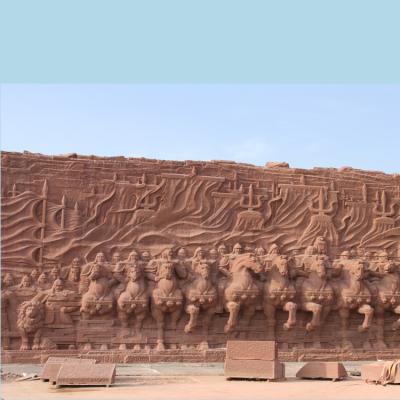 China Large huge red sandstone sculpture project,China stone carving Sculpture supplier for sale