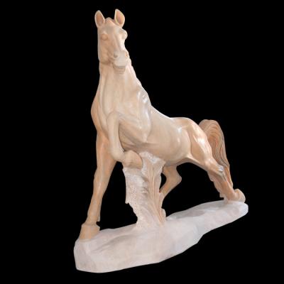 China Nature Stone carving horse sculpture pink marble animal sculpture,stone carving supplier for sale