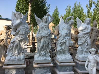 China Outdoor garden marble stone statues park marble couple sculptures ,China stone carving Sculpture supplier for sale