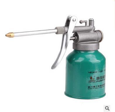 China KM High pressure oil gun transparent case pump oiler 350ml long nozzle engine oiler for sale