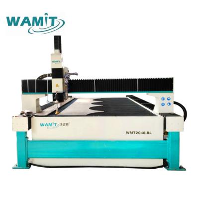 China 3 AXIS 2000 * 4000 mm water jet cutting machine with 60000 psi high pressure intensifier pump water jet cutter for sale