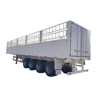 China 4Axles High Fence Semi Trailer 60 Ton 13 Ton Semi Transport Trailer Truck Ce for sale
