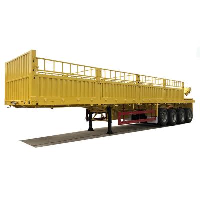 China 40ft 3 Axle Flatbed Semi Trailers KTL Painting Container Trailer Truck Fence Cargo for sale
