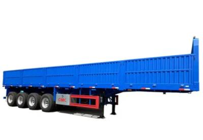 China CIMC 4 ejes semirremolque de cama plana con pared lateral de 1000 mm camión remolque de transporte de 40 toneladas en venta