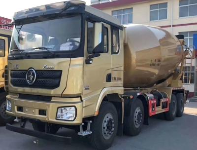 China 380HP Concrete Mixer Truck SHACMAN X3000 8x4 Concrete Mixer Vehicle Gold for sale