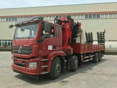 China Euro II Crane Cargo Truck SHACMAN H3000 Construction Crane Truck 8x4 340hp for sale