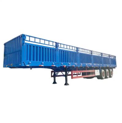 China CIMC 3 Axles 4 Axles Fence Cargo Semi Trailer 60 80 Tons With Container Twist Lock Te koop
