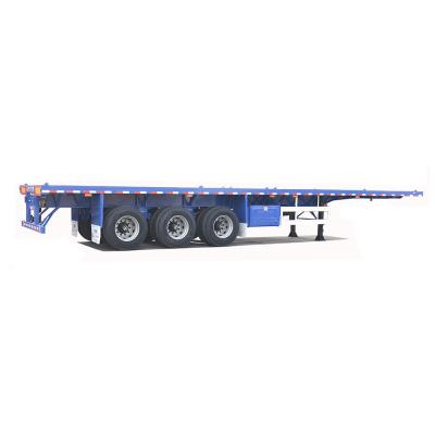 China CIMC 3 Axle 40ft Flatbed Container Semi Trailer Truck SHACMAN Te koop