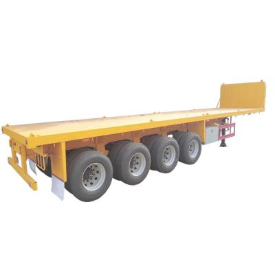 China Steel 4 Axle 50ft Flatbed Container Semi Trailer SHACMAN CIMC for sale