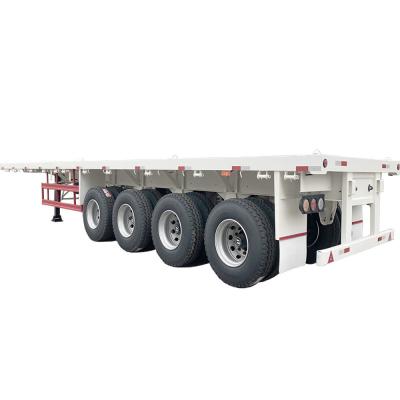 China SHACMAN Semi Trailer Truck CIMC 4 Axle 50ft Flatbed Container Semi Trailer for sale