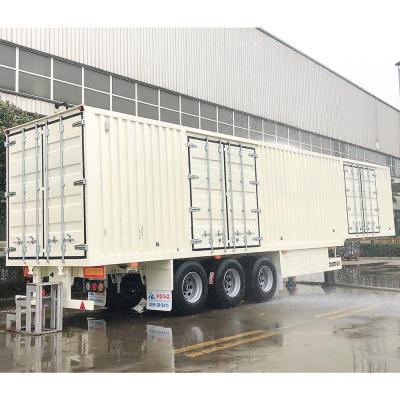 China 3 Axle SHACMAN Foot Dry Van Container Semi Trailer CIMC Van Type Semi Trailer for sale