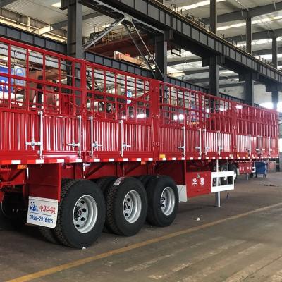 China CIMC 3 Axles Fence Semi Trailer 60 Tons With Container Twist Lock SHACMAN Fence Cargo en venta