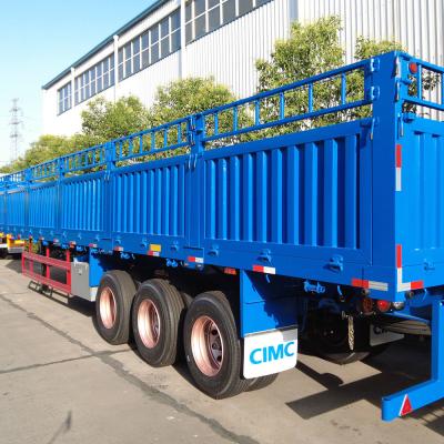 중국 CIMC 3 Axles Truck Fence Cargo 60 Tons Semi Trailer With Container Twist Lock 판매용