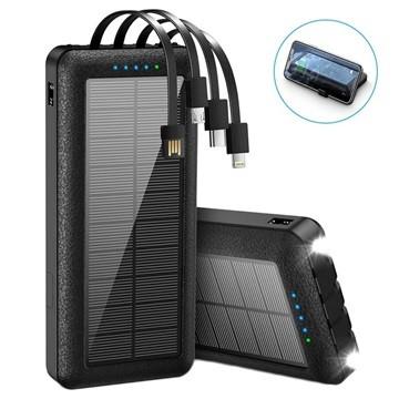 China 10000mAh Type-C Solar Phone Charger Camping Portable Charger Solar Power Bank With Kickstand for sale