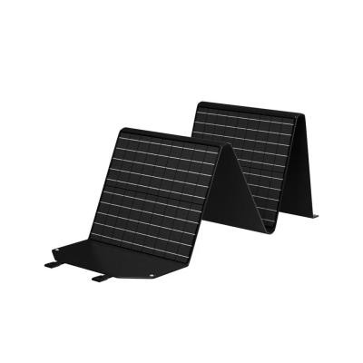 中国 屋外ラップトップの充電器/キャンプのための黒く適用範囲が広い携帯用100w折り畳み式の太陽電池パネル 販売のため