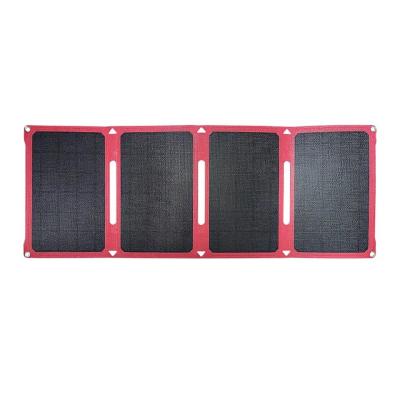 China 28w Folded Sunpower Solar Panels Flexible Pocket 12v/15v With Power Kits For Camping for sale