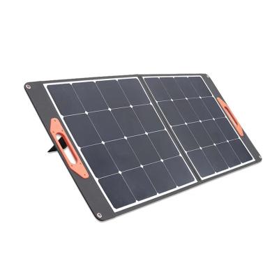China Foldable Solar Panel Handbag Power Station Portable Sunpower 6 Fold ETFE 60W 110w 220w for sale