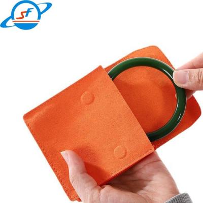 China SF Magnet buckle Microfiber jewelry flannelette bag three-dimensional dust ring necklace bracelet storage bag Jewelry ba for sale