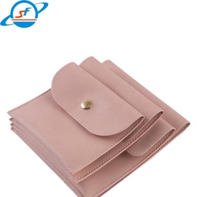 China SF custom pink jewelry pouch pu fabric bracelet bag Necklace earrings jewelry bag for sale