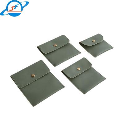 China SF professional jewelry packaging factory customized pu logo jewelry gifts multi-color green jewelry bags for sale
