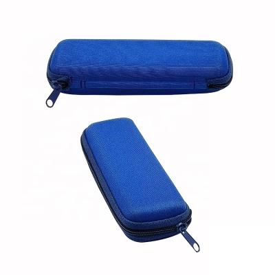 China Portable Storage Blue Knitted Fabric Sunglass Case Anti Pressure for sale