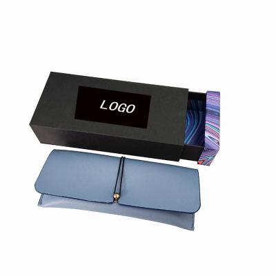China Custom Logo Leather Paper Glasses Case Set OEM / ODM Available for sale