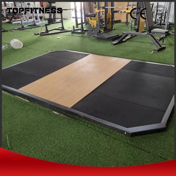 Quality Gym Fitness Lifting Platform Squat Rack Folded And Unfolded With Wooden Floor for sale