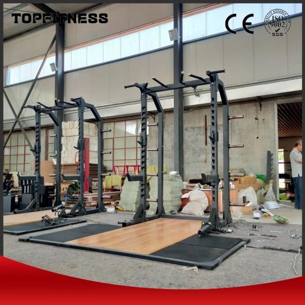 Quality Unfolded Half Squat Frame Weightlifting Platform For Commercial Fitness Equipment for sale