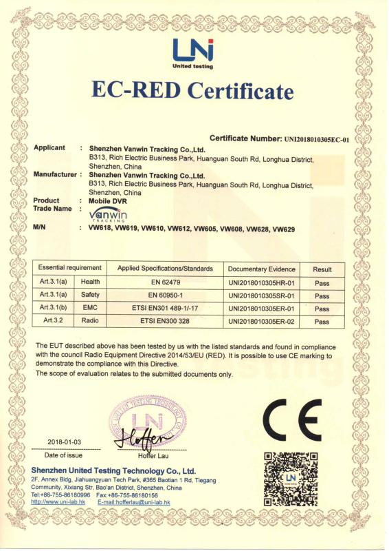 CE - Shenzhen Vanwin Tracking Co.,Ltd