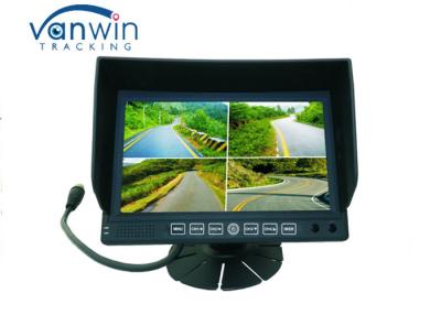 China 7 Inch Widescreen LCD Monitor 4ch DVR with stand mount and quad images for Van / Truck for sale